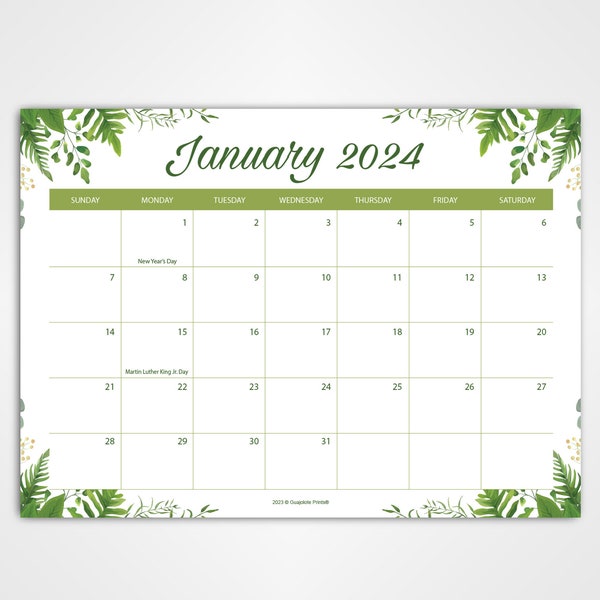 2024 monthly magnetic calendar pads etsy