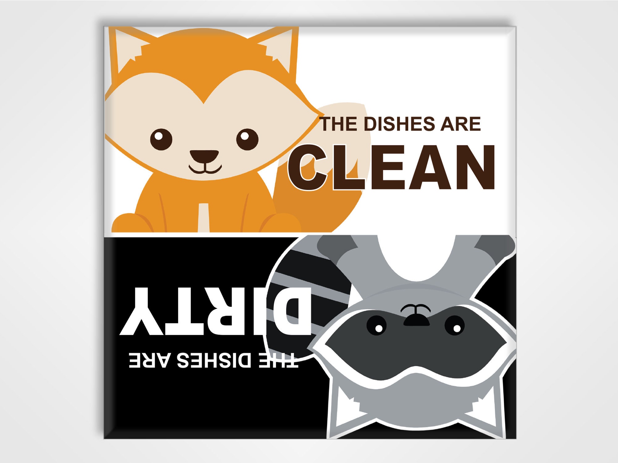 Clean Dirty Dishwasher Magnet Sign Indicator - Funny Magnetic Yes Wait  Design