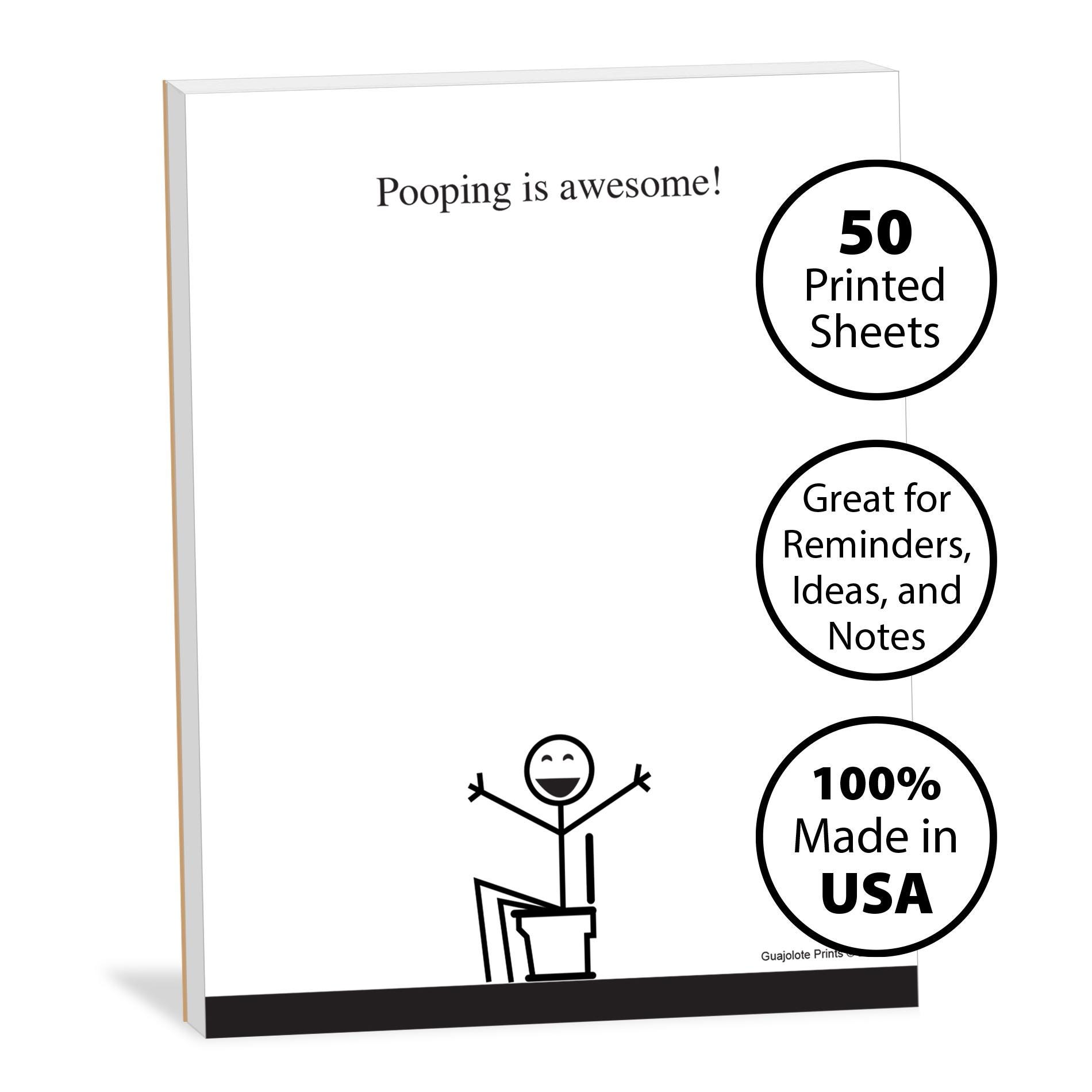 Funny Paper Notepad - Pooping is Awesome! - Novelty Gag Gift for ...