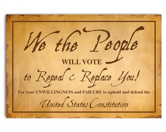 Protest Postcards for Senate, Congress - Activism Mail - We The People, Old Paper Style