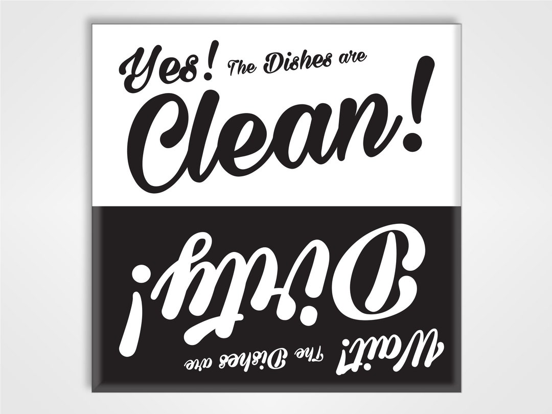 Vaatwasser Dirty Clean Sign Zwart