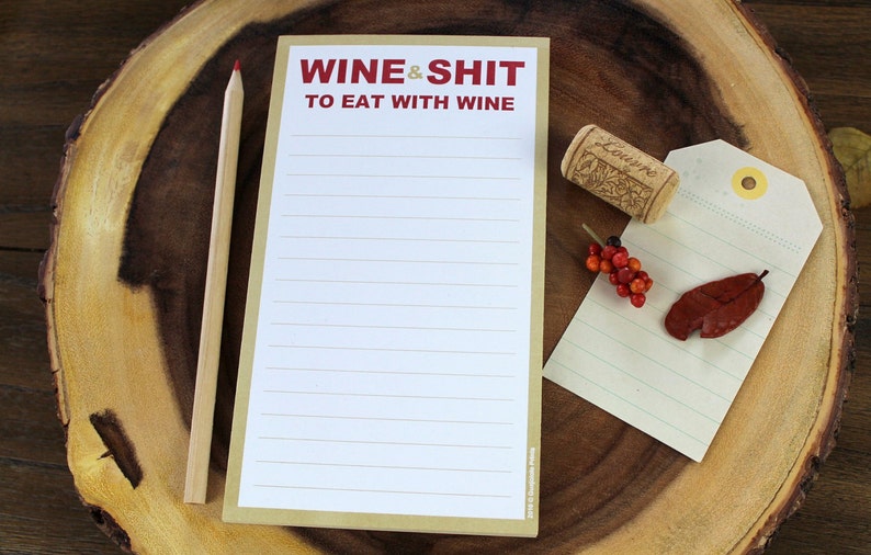 Aficionado Drinks Bar Novelty Item Gifts for Her Him Cellar Decor Wine and S censored t To Eat With Wine Funny Mature Magnetic Grocery List