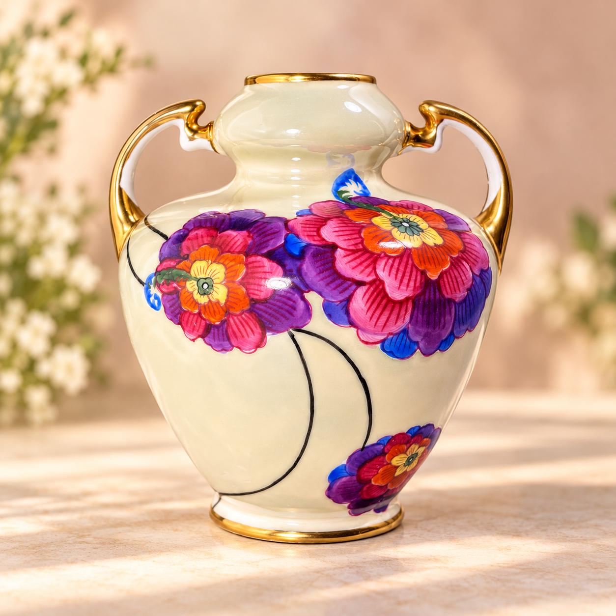 ♦️ノリタケボーンチャイナ 金彩花唐草文 辰砂フラワーベース ヴィンテージ物花瓶 Vintage Noritake Vase - Etsy