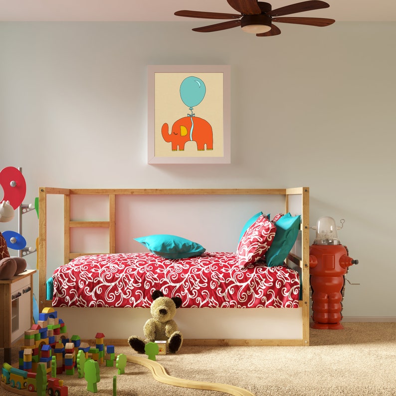 Children's Wall Art Print Baby Boy Nursery Print Orange Etsy