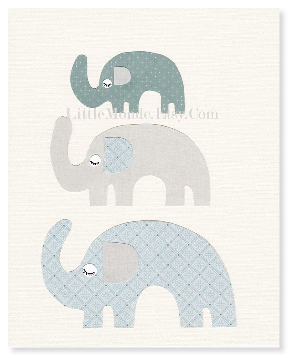 Nursery Art Prints Set of 3 Nursery Wall Decor Blue and Etsy