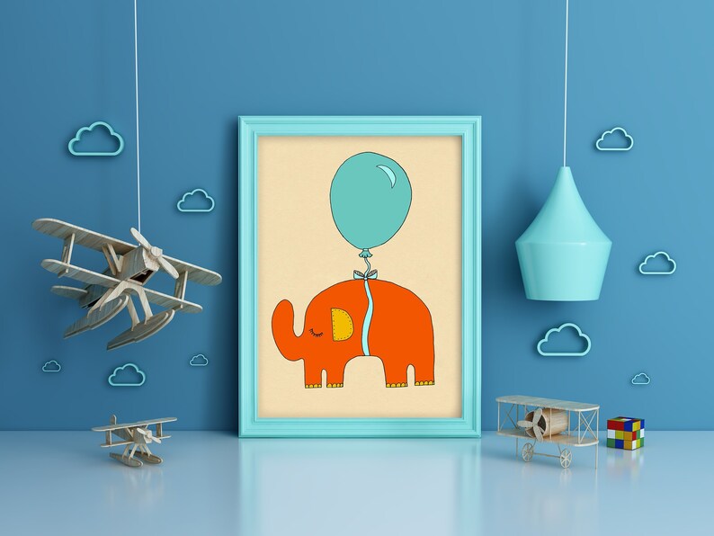Children's Wall Art Print Baby Boy Nursery Print Orange Etsy