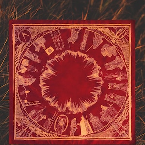 Pano para cartas de tarô Somnia - "The Journey" - 100% algodão - 21,5 x 21,5 polegadas - EUA