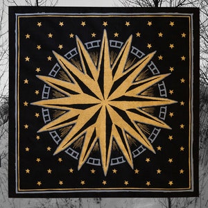 The Somnia Tarot Spread Cloth The Star 100% Cotton 21.5 x 21.5 inches USA Midnight (Limited)