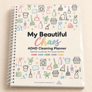 ADHD Cleaning Planner, Spiral Bound Cleaning Schedule & Chore Checklist Notebook, Undated Home Routine Journal, Gift for Mom