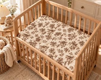 Vintage Woodland Crib Sheet, 96% Polyester Jersey Knit, 24 x 38 Mini