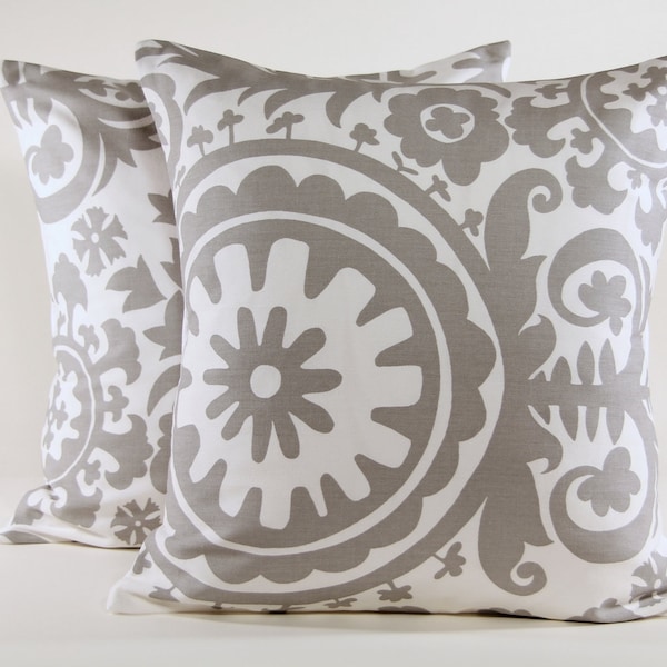 Pair of 18x18in Grey Pillow Covers