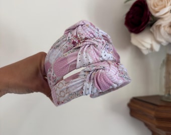 Purple Pink Hexagon Quilted Headband