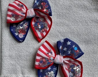 Red Stripes Blue Stars, Shaker Bow, Fable Bow, Brynnbands