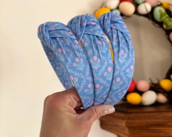 Blue Floral Headband, Hard Headband, Spring Headband, Easter Basket Gifts, Hard Headband, Brynnbands, Floral Headband