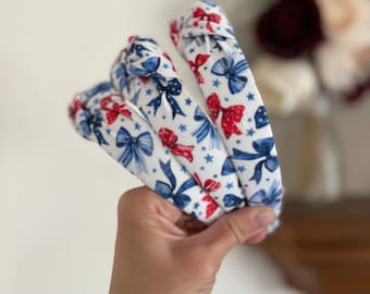 Americana Bows Headband, Hard Headband , Hair Headband , Tie Dye Headband, Brynnbands
