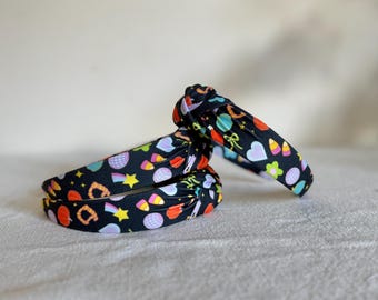 Halloween Candy Headband, Halloween Headbands, Pumpkin Headbands, Top Knot Headband, Brynnbands, Hard Headband, Knotted Headband, Fall Hair