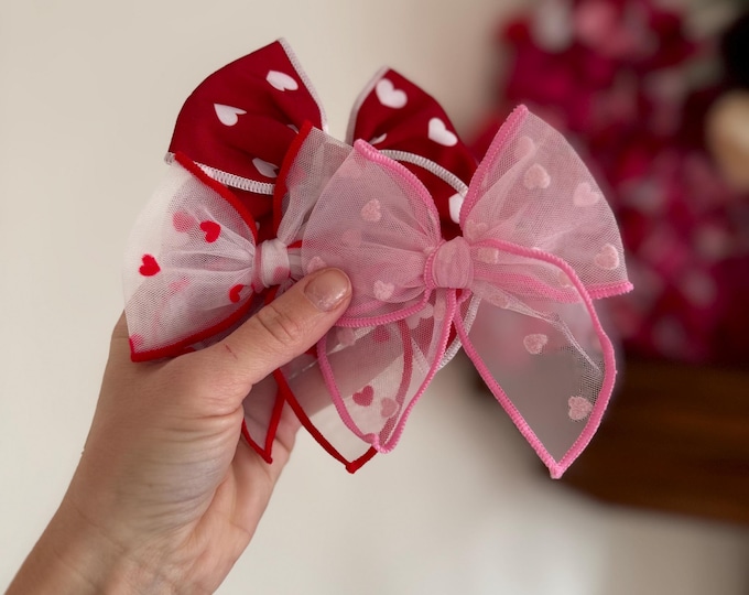 Featured listing image: Set of 3 Small Fable Bows Set, Bow Hair Clip, Barrette Hair Clip