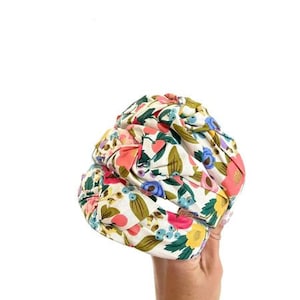 Vintage Blossom Metallic Rifle Paper Co, Hard Headband. Top Knot, Rifle Paper Co, Top Knot Headband, Brynnbands, Knotted Headband, Headband,