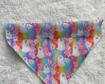 Rainbow Ghosts Over the Collar Dog Bandannas, Brynnbandannas, Dog Collars, Dog Bandannas, Brynnbands