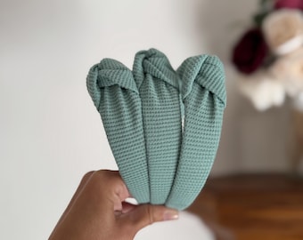 Teal Thermal Headband, Top Knot Headband, Hard Headband, Flexible Headband, Brynnbands, Knotted Headband, Fall Headbands