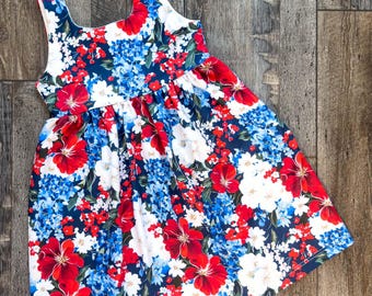 Custom 4th of July Violet Dress- Tank Dress