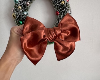 Copper Satin Floppy Bow, Christmas Bow