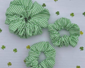 Green Stripes Scrunchie: St Patrick's Day Hair Tie