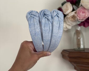 Chambray Headband, Blue Denim Headband