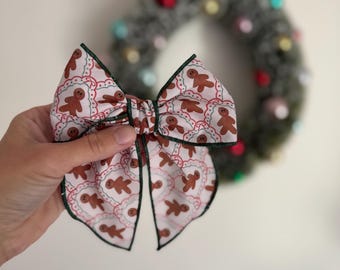 Gingerbread Men Bow Hair Clip: Fable Bow,