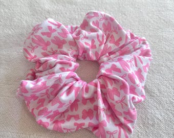 Pink Bows Scrunchie: Handmade Floral Hair Tie