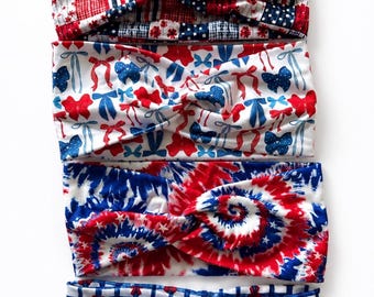 4th of July Turban Headband: Patriotic Knotted Headband