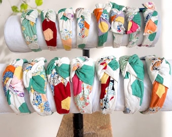 REPURPOSED Quilt Top  Headband