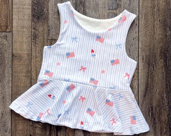 Custom 4th of July Callie Peplum Top