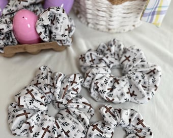 Crosses Scrunchies, Easter Scrunchie, Springtime Scrunchie, Soft Scrunchie, Brynnbands,  Easter Scrunchie, Easter Basket, Easter Bunny