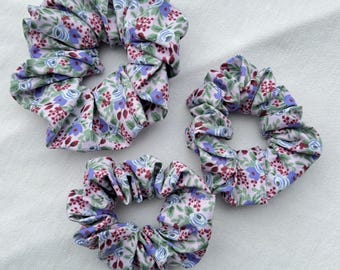 Rosa Rifle Paper Co Scrunchie, Floral Scrunchie, Soft Scrunchie, Flowers, Floral Hair Tie, Brynnbands, Pink Scrunchie