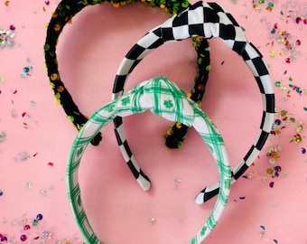 St Patrick's Day Headbands, Knotted Headbands, Shamrock Headband, Hard Headband, St. Patrick's, Clover Headband, Green Headband, Brynnbands