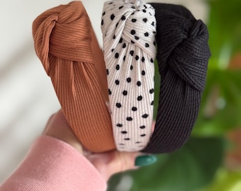 Neutral Headbands, Women's Knotted Headbands, Neutral Headbands, Hard Headband, Classic Headband,  Headband, Brynnbands