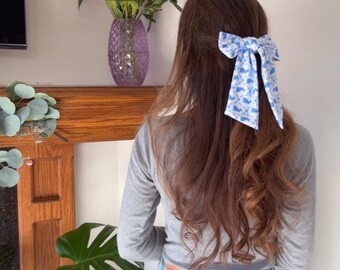 Blue Bunny Bows, Bow Hair Clip, Barrette Hair Clip, Soft Hair Clip, Easter Bow, Easter Basket, Easter Bunny, Barrette, Brynnbands