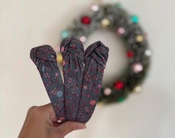 Green Floral Top Knot,  Top Knot Headband, Brynnbands, Hard Headband, Knotted Headband, Top Knot Band, Headband,