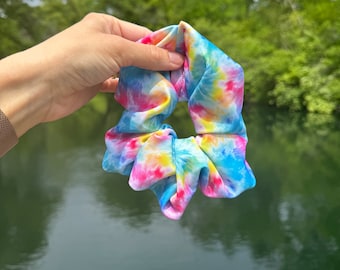 Rainbow Tie Dye Swim Scrunchie, Lake Scrunchie, Swimsuit Scrunchie, Brynnbands, Hair Scrunchie, Pool Scrunchie, Absorbent Hair Tie