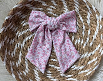 Pink Magical, Floppy Bow Hair Clip, Barrette Hair Clip, Soft Hair Clip, Barrette Bow , Brynnbands