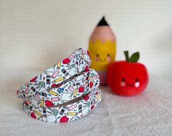 School Supplies Headband, Hard Headband, Hair Headband, Back 2 School Headband, teacher Headband, Brynnbands