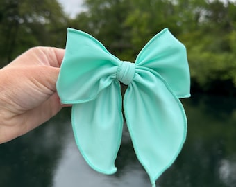 Teal Swimsuit Bow, Pool Bow, Brynnbands