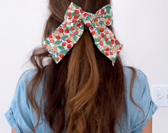 Rifle Paper Co Bow, Bow Hair Clip, Barrette Hair Clip, Soft Hair Clip, Cotton Barrette, Brynnbands