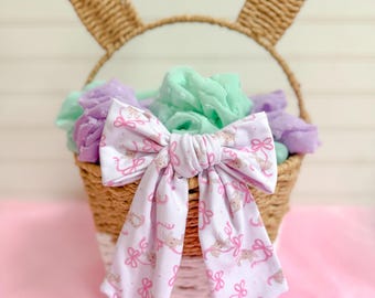 Bunny Bows, Bow Hair Clip, Barrette Hair Clip, Soft Hair Clip, Easter Bow, Easter Basket, Easter Bunny, Barrette, Brynnbands
