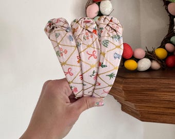 Rifle Paper Co Headband, Easter Lattice, Hard Headband. Top Knot, Rifle Paper Co, Top Knot Headband, Brynnbands, Knotted Headband, Headband,