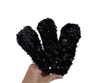 Black Sequin Hard Headband, Black Top Knot, Velvet Sequin, Hair Headband, Sequin Headband, Brynnbands, Sparkle Headband,