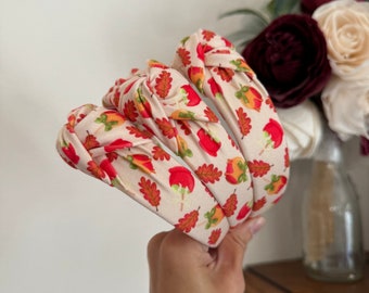 Candy Apple Top Knot, Fall Headband, Brynnbands, Hard Headband, Knotted Headband, Fall Hair, Apple Orchard, Apples,
