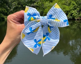 Lemon & Bows, Fable Bows, Bow Hair Clip, Barrette Hair Clip, Soft Hair Clip, Fruit Clip, Barrette, Brynnbands