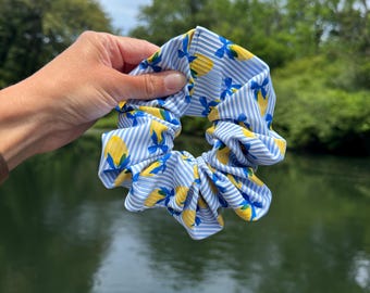 Lemons & Bows Satin Scrunchie: Oversized Hair Tie